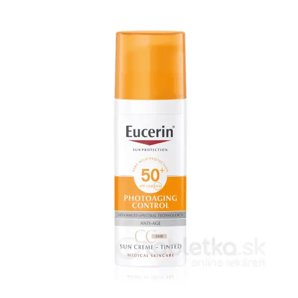 Eucerin SUN PHOTOAGING CONTROL CC KRÉM SPF 50+ krém na opaľovanie na tvár, svetlý 50 ml