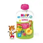 HiPP HiPPis 100% Ovocie Jablko Brosk. Lesné plody kapsička (od ukonč. 4. mesiaca) ovocný príkrm 100 g