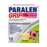 PARALEN GRIP horúci nápoj echinacea a šípky 500mg/10mg 12 vrecúšok