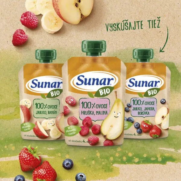 Sunar BIO Kapsička Jablko, banán, mrkva alebo 3 ďalšie kombinácie