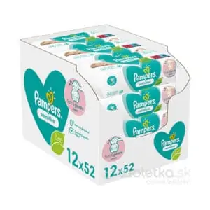 Pampers vlhčené obrúsky Sensitive 12 x 52ks