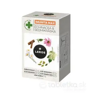 LEROS IMUNiTA MAX ECHINACEA & SEDMOKRÁSKA bylinný čaj, nálevové vrecúška 20×1,2 g