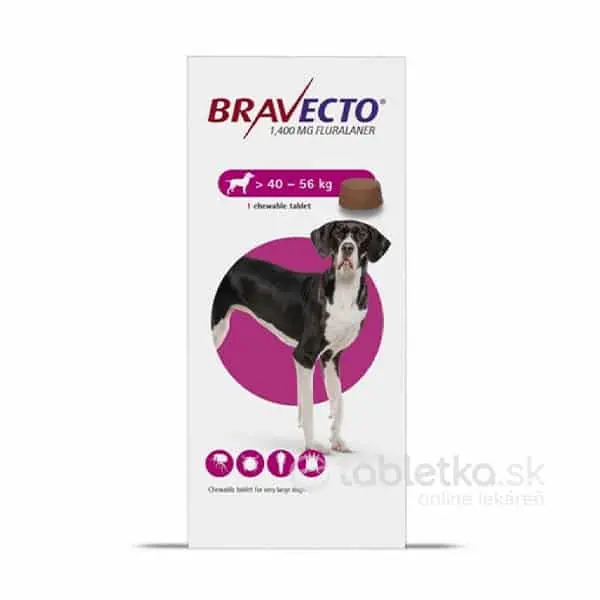 Bravecto XL Dog (40-56kg) 1400mg žuvacia tableta pre veľmi veľké psy