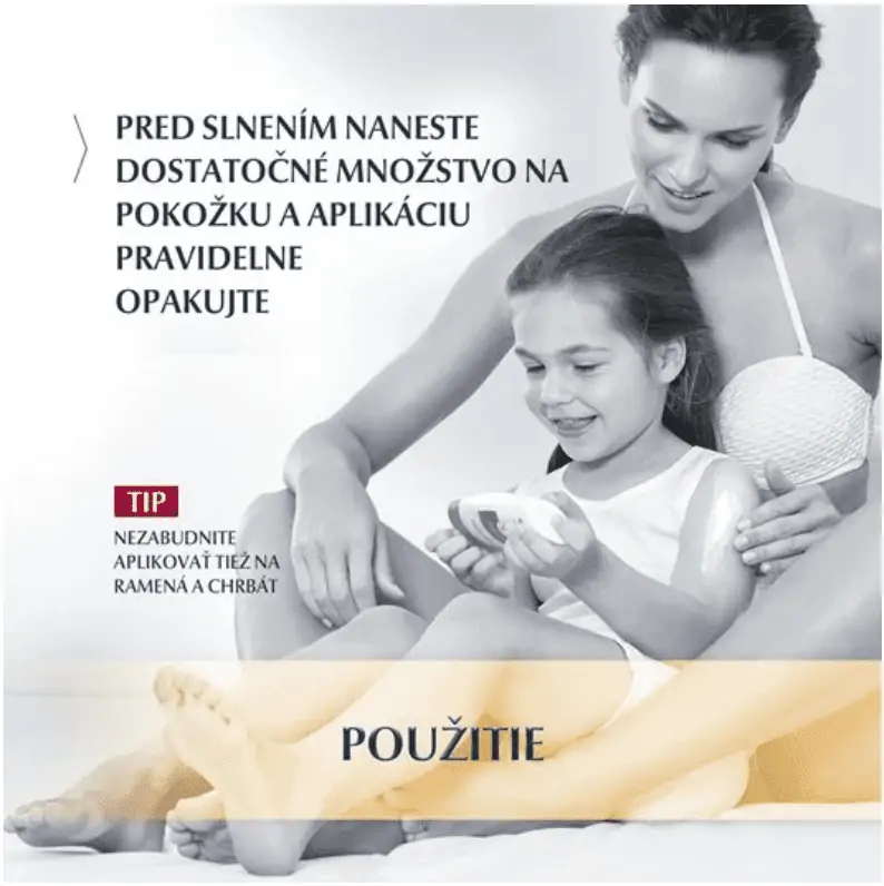 Eucerin Sun Sensitive Protect SPF 30 detské mlieko na opaľovanie s ochrannými mikropigmentmi 150ml použitie