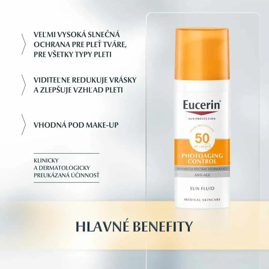 Eucerin Sun Photoaging Control SPF 50 na tvár emulzia na opaľovanie 50 ml