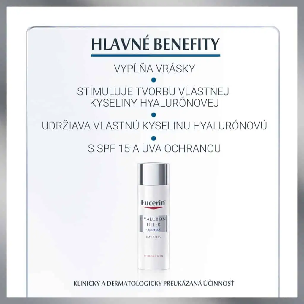 Eucerin Hyaluron-Filler + 3xEFFECT Denný krém proti vráskam s SPF15 50ml benefity