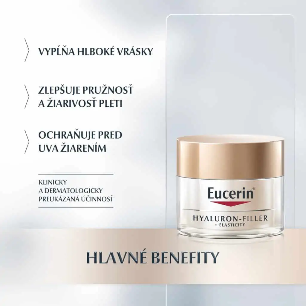 	 Eucerin Hyaluron-Filler + Elasticity Denný krém SPF15 benefity