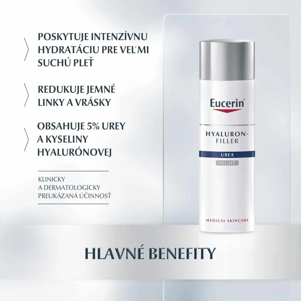 Eucerin Hyaluron-Filler Urea Nočný krém proti vráskam pre suchú pleť 50ml benefity