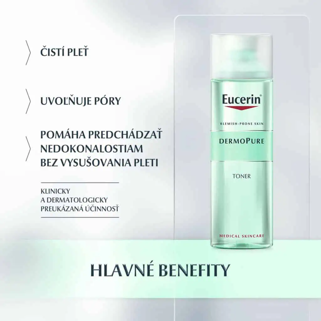 Eucerin DermoPure Čistiaca pleťová voda pre problematickú pleť 200ml benefity