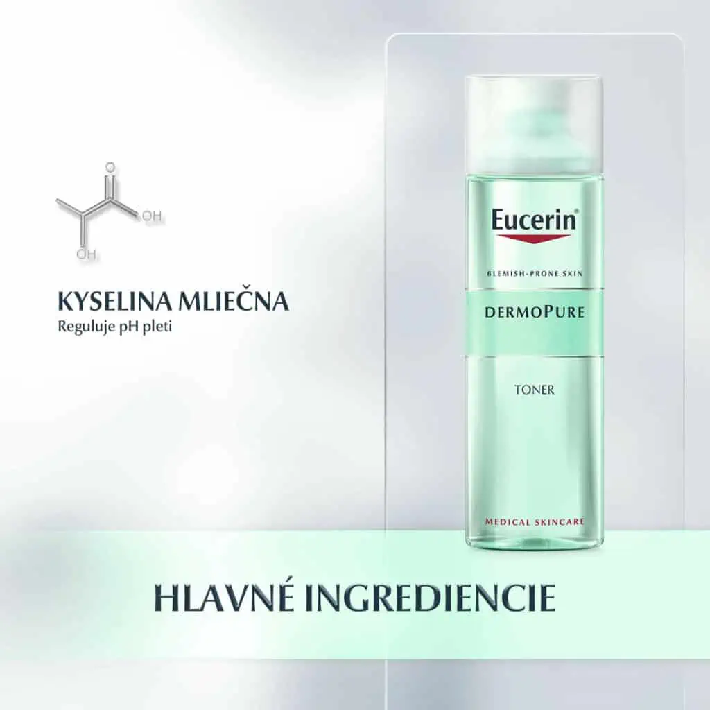 Eucerin DermoPure Čistiaca pleťová voda pre problematickú pleť 200ml ingrediencie