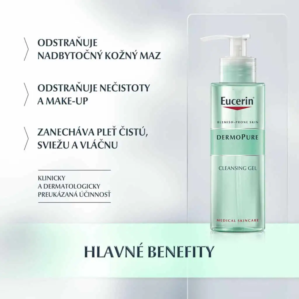 Eucerin DermoPure Hĺbkovo čistiaci gél pre problematickú pleť 400ml benefity