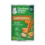 Gerber Organic Chrumky Pšenično-ovsené s mrkvou a pomarančom 10m+, 35g