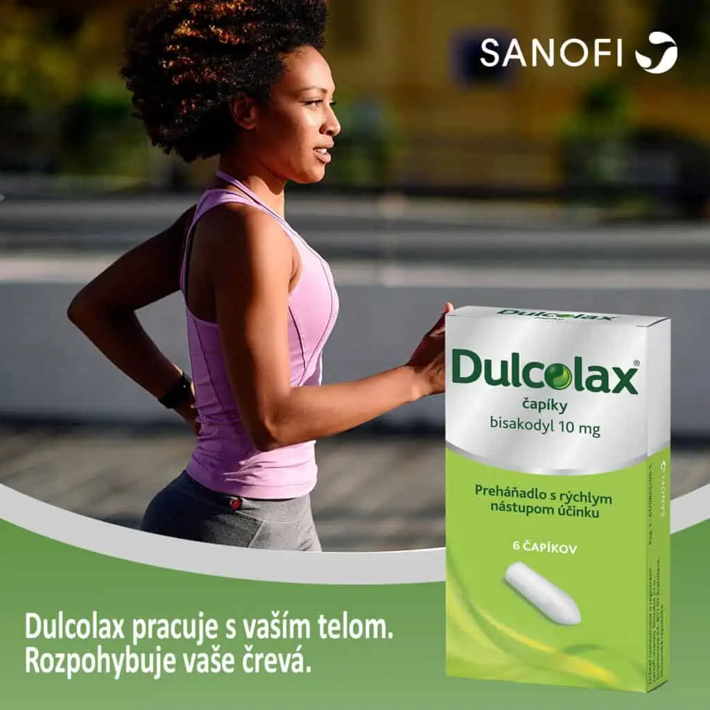 Dulcolax pracuje s vaším telom - čapíky rozpohybujú vaše črevá