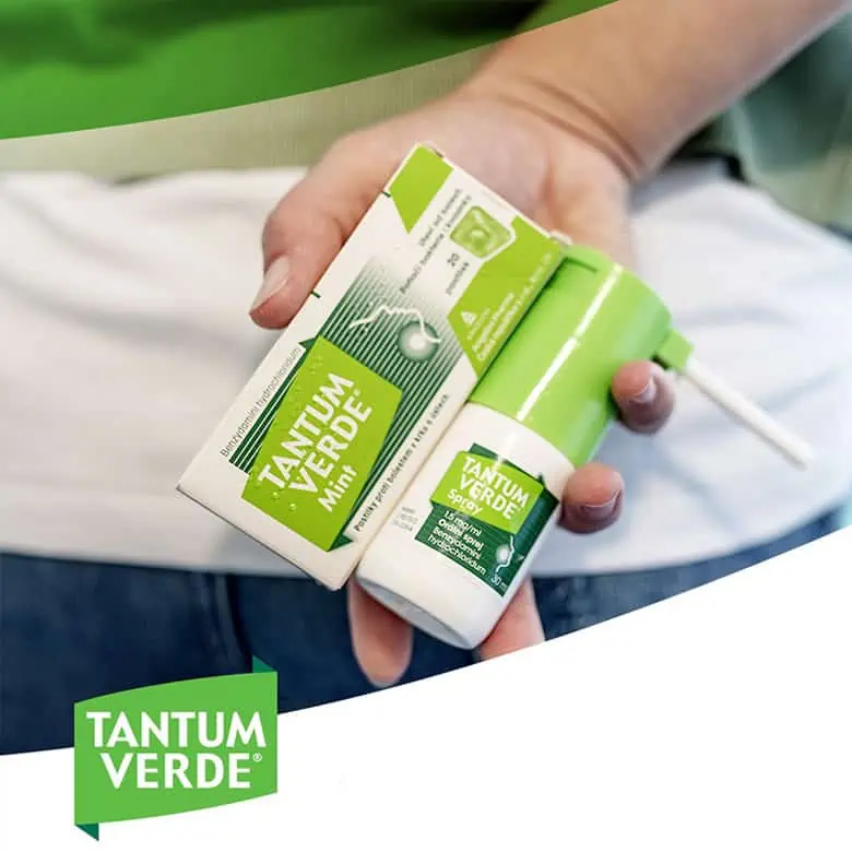 Pomocníci na bolesť hrdla - Tantum Verde Spray a pastilky