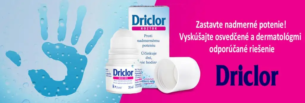 Zastavte nadmerné potenie, vyskúšajte Driclor