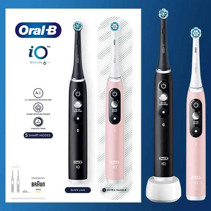 Čo dostanete do výbavy s čierno-ružovým duom kefiek Oral-B iO Series 6