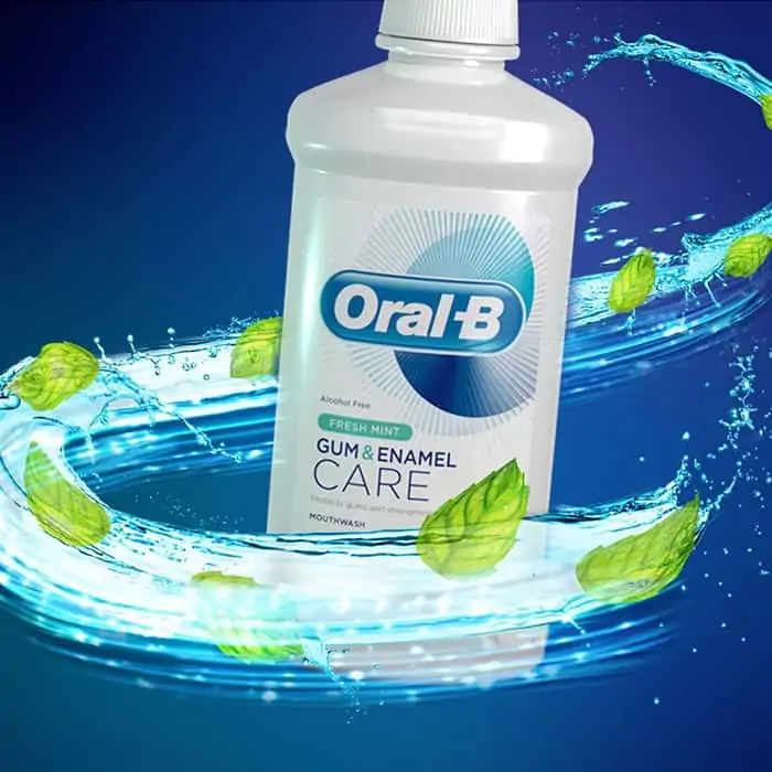 Ústna voda Oral-B Gum & Enamel Fresh Mint - svieži dych, žiadny alkohol