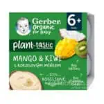 Gerber Organic Rastlinný dezert Mango a kiwi 6m+, 4x90g