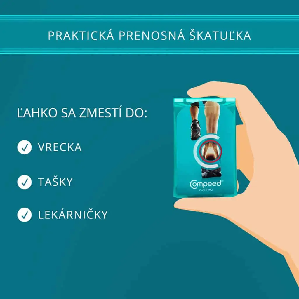 Compeed náplasť na pľuzgiere na pätách Sports Heels do športovej tašky
