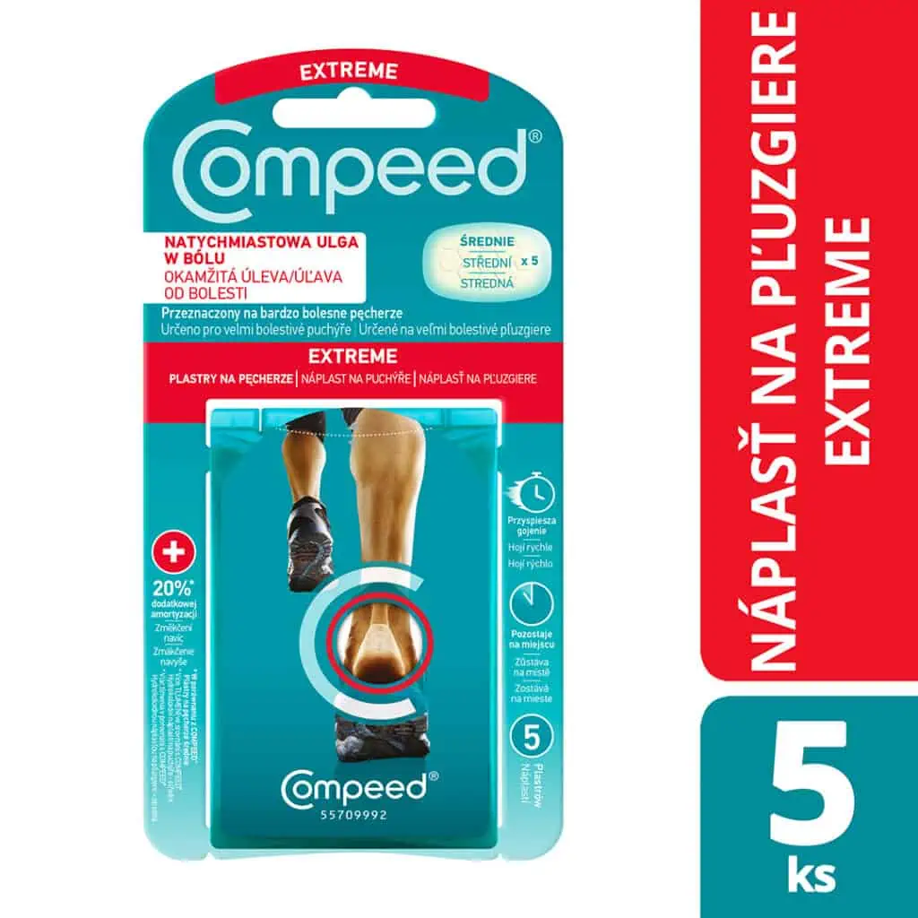 Compeed náplasť na pľuzgiere na pätách Sports Heels- športová