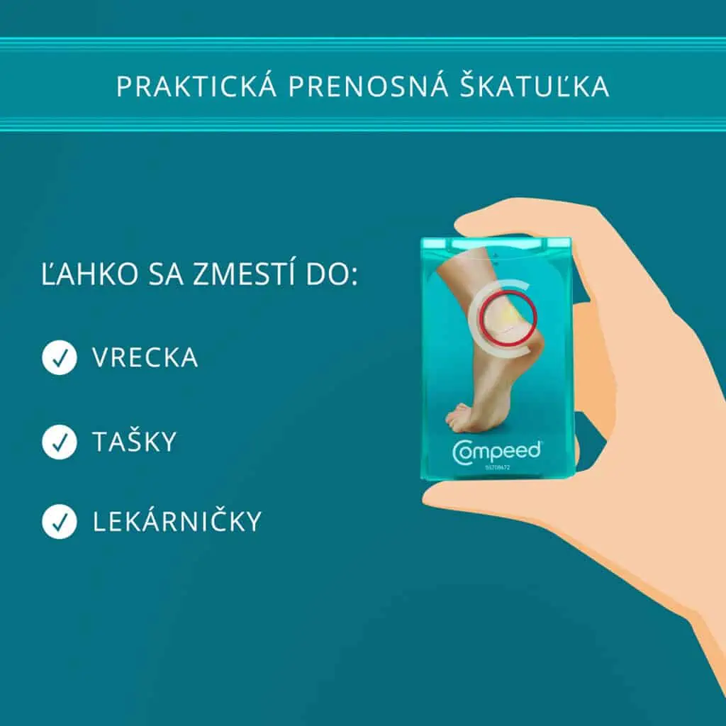 Compeed náplasti na pľuzgiere v prenosnej škatuľke