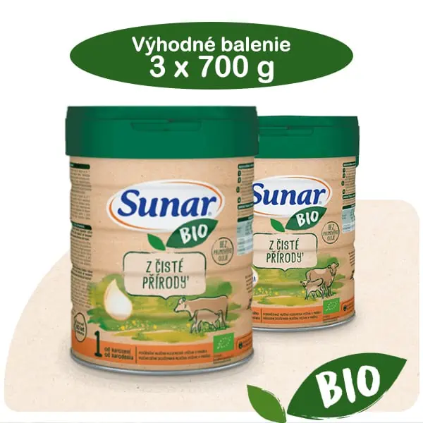 Sunar BIO 1 - najlepšie prvé náhradné dojčenské mlieko 3 x 700 g