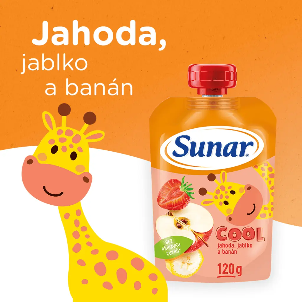 Sunar Cool kapsička jahoda, banán, jablko od 12. mesiaca veku