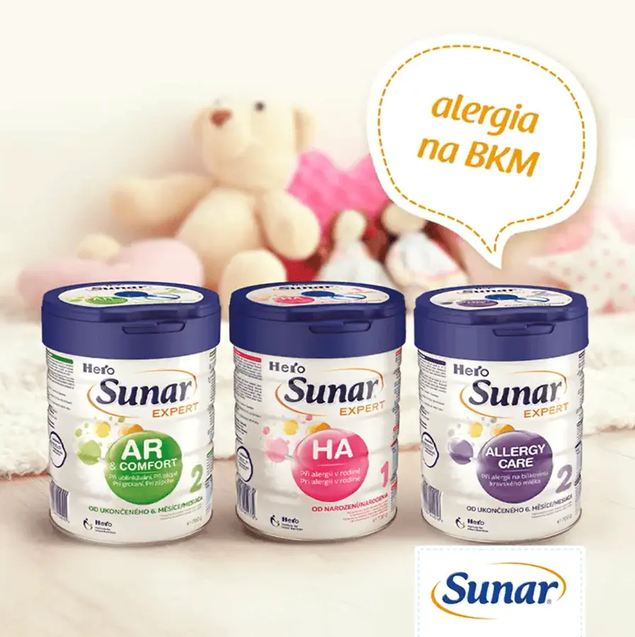 Sunar pre deti trpiace alergiou na bielkovinu kravského mlieka (ABKM)