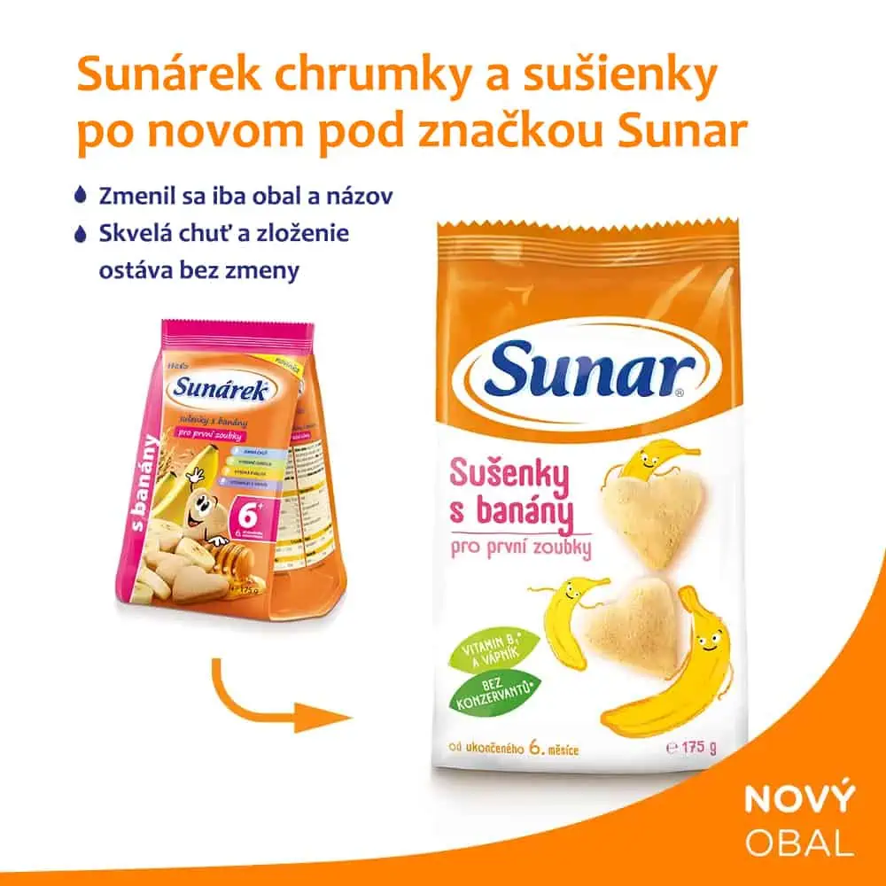 Sunar Sušienky s banánmi pre prvé zúbky 175g