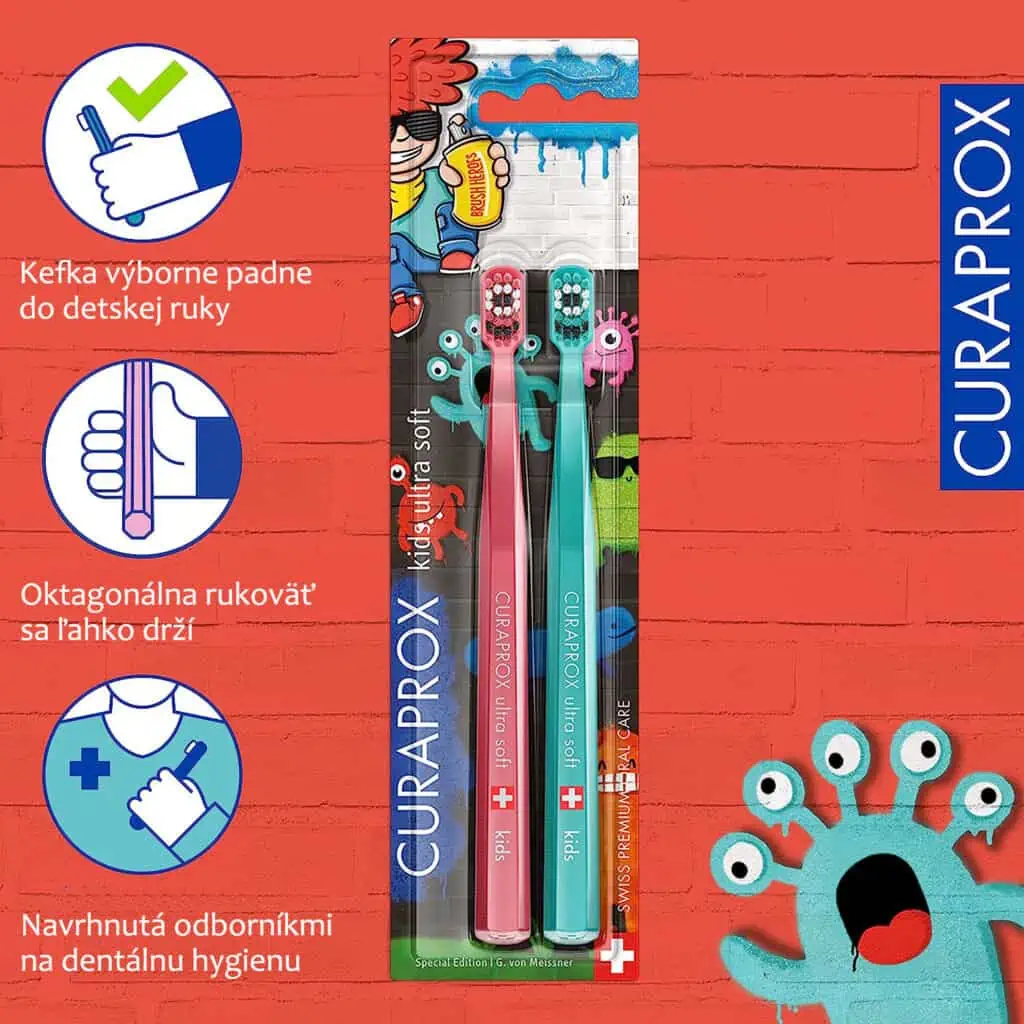 Výhody kefky Curaprox CS 5500 Kids ultrasoft Grafity