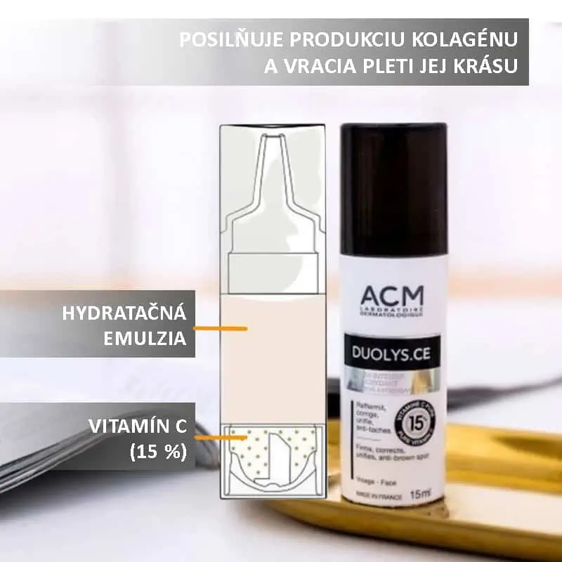 Antioxidačné sérum ACM Duolys CE posilňuje produkciu kolagénu a navracia pleti späť jej krásu