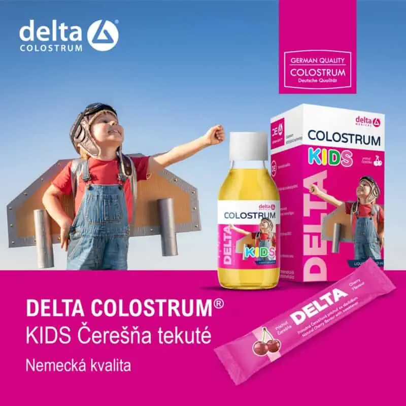 DELTA COLOSTRUM KIDS Čerešňa tekuté kolostrum s nemeckým pôvodom a kvalitou