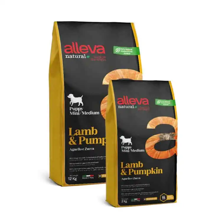Granule pre šteniatka Alleva NATURAL s jahňaťom a tekvicou
