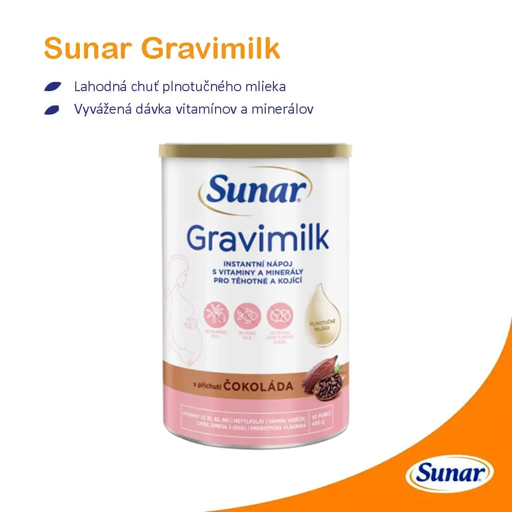 Sunar Gravimilk Čokoláda v detailoch