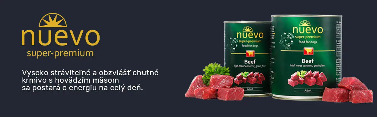 Konzerva pre psy Nuevo Dog Adult Beef a jej zloženie pre energiu