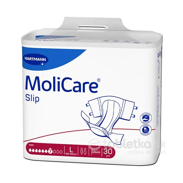 MoliCare Slip Super 7 kvapiek L inkontinenčné nohavičky, 120-150 cm, 30ks