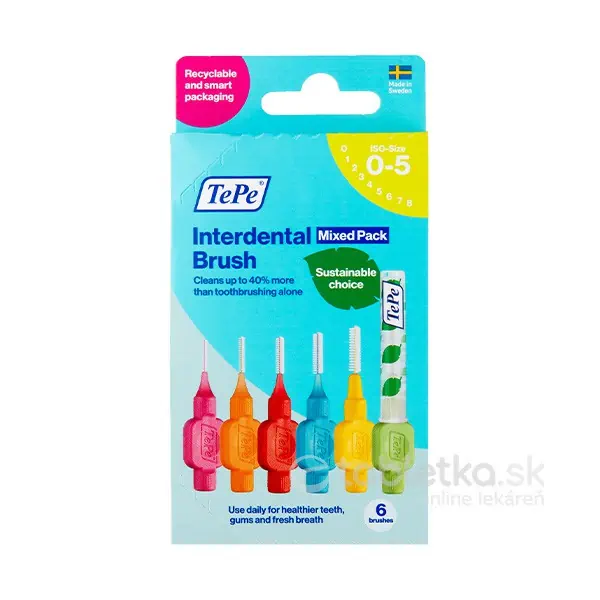 TePe medzizubné kefky Mixed size 0-5, štartovacia sada, krabička 6ks