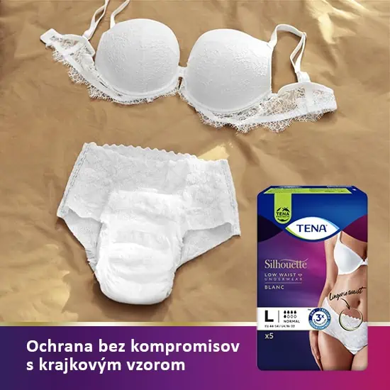 TENA Silhouette Normal Blanc - ochrana bez kompromisov s krajkovým vzorom
