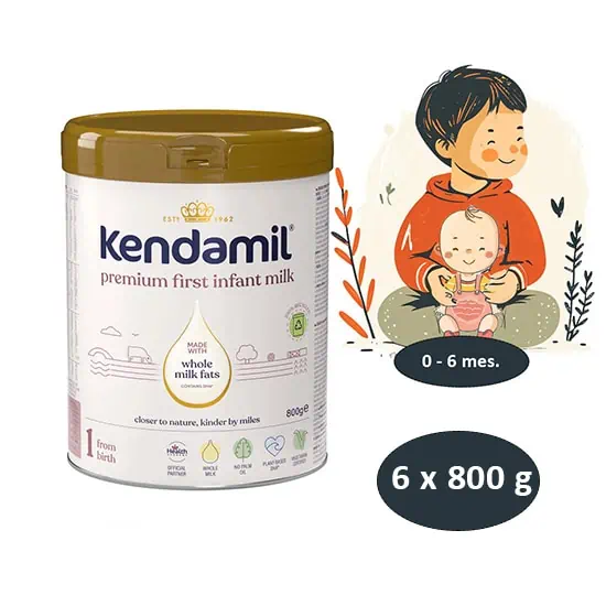 Kendamil Premium 1 DHA+, dojčenská výživa od narodenia 6x800g