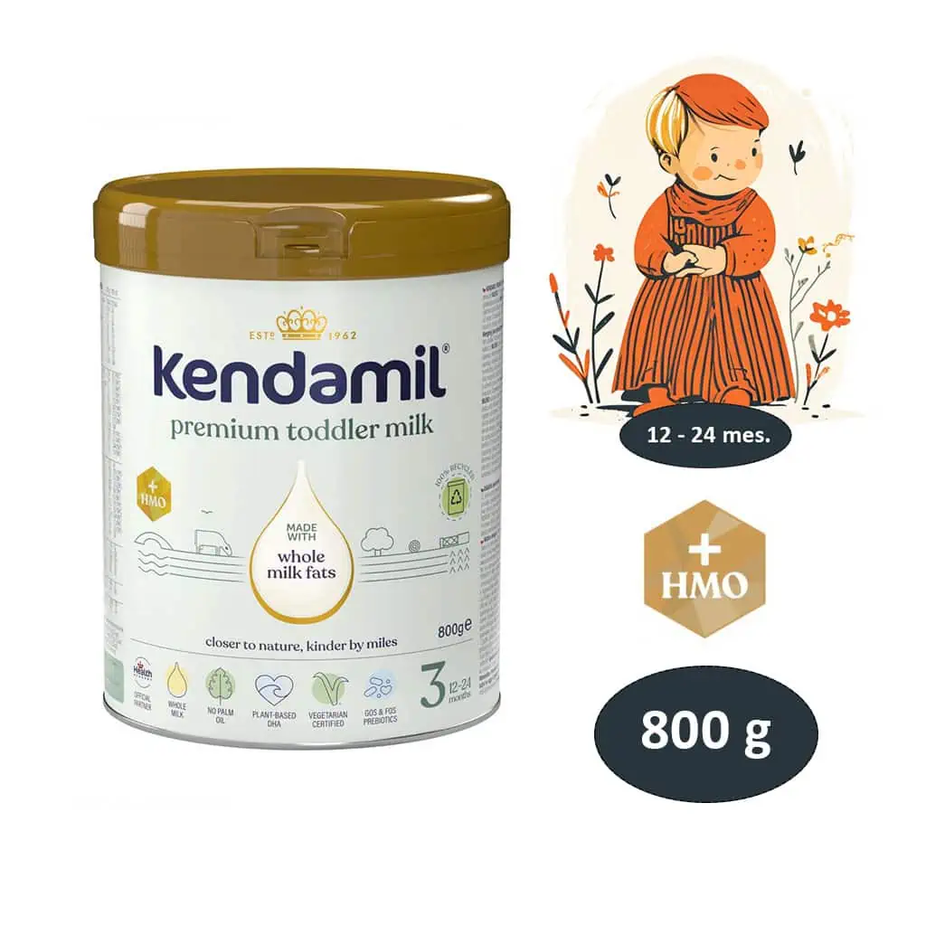 Kendamil Premium 3 HMO+, batoľacie mlieko 12m+ 800g